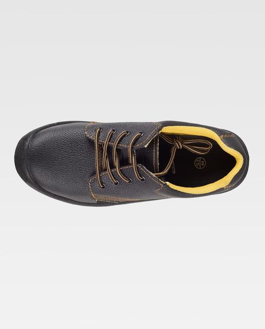 Wasserdichter Schuh mit Schnürsenkeln PU Dual Density Sohle Stahlkappe und Innensohle Schwarz