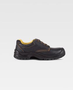 Wasserdichter Schuh mit Schnürsenkeln PU Dual Density Sohle Stahlkappe und Innensohle Schwarz