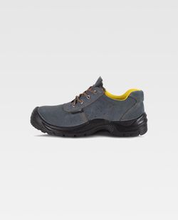 Perforierter Wildlederschuh mit Schnürsenkeln PU-Sohle mit doppelter Dichte Stahlkappe und Innensohle Grau