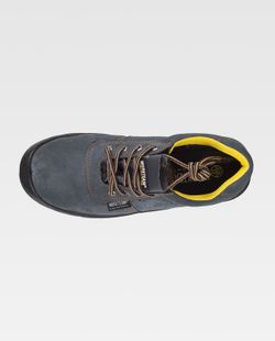 Perforierter Wildlederschuh mit Schnürsenkeln PU-Sohle mit doppelter Dichte Stahlkappe und Innensohle Grau