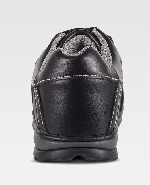 Chaussure en cuir, semelle en caoutchouc, embout non métallique anti-chocs et semelle intérieure textile anti-perforation Noir