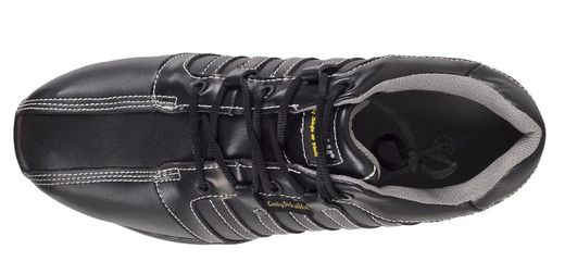 Chaussure en cuir, semelle en caoutchouc, embout non métallique anti-chocs et semelle intérieure textile anti-perforation Noir