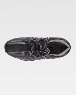 Chaussure en cuir, semelle en caoutchouc, embout non métallique anti-chocs et semelle intérieure textile anti-perforation Noir