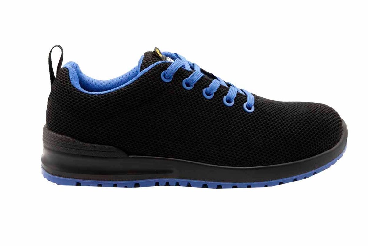 Zapato s1p esd src metal free Negro/Celeste 35