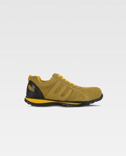 Wildlederschuh, Gummisohle, nichtmetallische Zehenkappe, Anti-Schlag- und Anti-Perforations-Textil-Innensohle Gelb