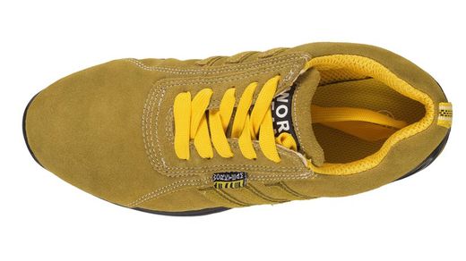 Wildlederschuh, Gummisohle, nichtmetallische Zehenkappe, Anti-Schlag- und Anti-Perforations-Textil-Innensohle Gelb