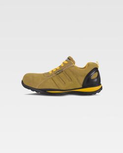 Wildlederschuh, Gummisohle, nichtmetallische Zehenkappe, Anti-Schlag- und Anti-Perforations-Textil-Innensohle Gelb