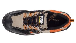 Geteilter geteilter Lederschuh, Zehenkappe und metallische Einlegesohle Schwarz