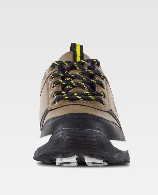 Chaussure de randonnée avec lacets Tissus extérieurs PU et couleurs combinées Semelle TPR Beige Noir