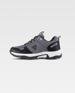 Trecking Schuh mit Schnürsenkeln PU-Oberstoffen und kombinierten Farben TPR Sohle Grau Schwarz