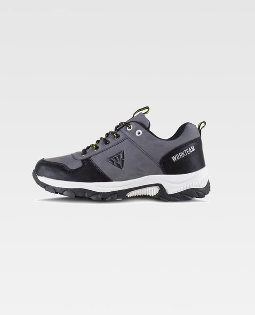 Trecking Schuh mit Schnürsenkeln PU-Oberstoffen und kombinierten Farben TPR Sohle Grau Schwarz