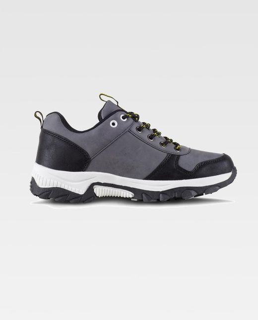 Trecking Schuh mit Schnürsenkeln PU-Oberstoffen und kombinierten Farben TPR Sohle Grau Schwarz