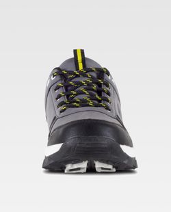 Trecking Schuh mit Schnürsenkeln PU-Oberstoffen und kombinierten Farben TPR Sohle Grau Schwarz