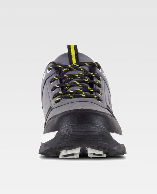 Trecking Schuh mit Schnürsenkeln PU-Oberstoffen und kombinierten Farben TPR Sohle Grau Schwarz