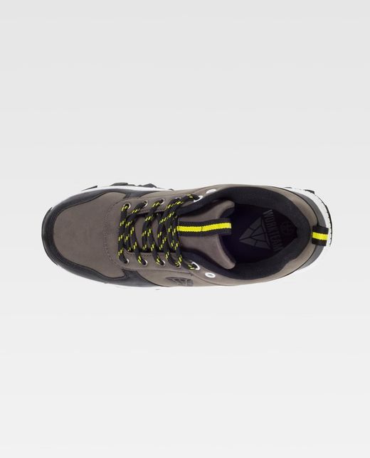 Trecking Schuh mit Schnürsenkeln PU-Oberstoffen und kombinierten Farben TPR Sohle Braun Schwarz