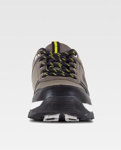 Trecking Schuh mit Schnürsenkeln PU-Oberstoffen und kombinierten Farben TPR Sohle Braun Schwarz
