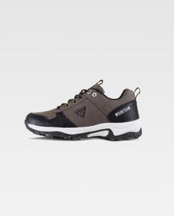 Trecking Schuh mit Schnürsenkeln PU-Oberstoffen und kombinierten Farben TPR Sohle Braun Schwarz