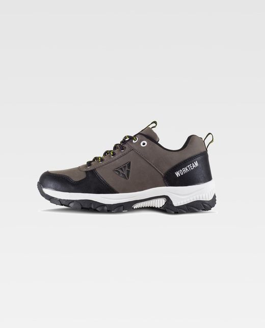 Trecking Schuh mit Schnürsenkeln PU-Oberstoffen und kombinierten Farben TPR Sohle Braun Schwarz