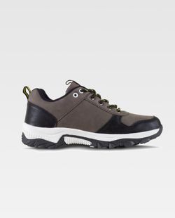 Trecking Schuh mit Schnürsenkeln PU-Oberstoffen und kombinierten Farben TPR Sohle Braun Schwarz