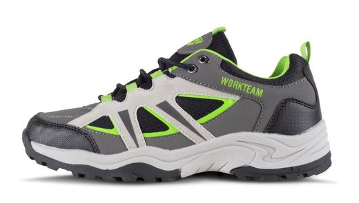 Chaussure de randonnée avec lacets Tissus et couleurs combinés Semelle TPR Gris Noir Farine verte