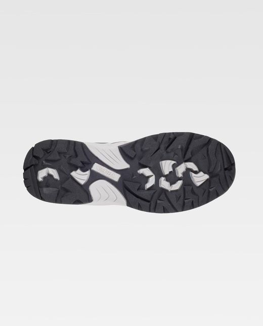 Trecking Schuh mit Schnürsenkeln Stoffe und Farben kombiniert TPR Sohle Grau Schwarz Grün Mehl