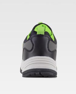 Trecking Schuh mit Schnürsenkeln Stoffe und Farben kombiniert TPR Sohle Grau Schwarz Grün Mehl