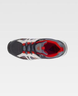 Trecking Schuh mit Schnürsenkeln Stoffe und kombinierte Farben TPR Sohle Schwarz Grau Rot