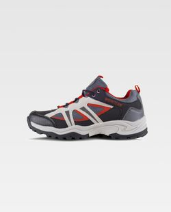 Trecking Schuh mit Schnürsenkeln Stoffe und kombinierte Farben TPR Sohle Schwarz Grau Rot