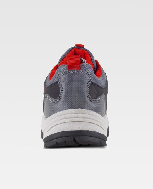Trecking Schuh mit Schnürsenkeln Stoffe und kombinierte Farben TPR Sohle Schwarz Grau Rot