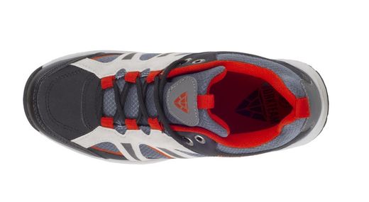 Trecking Schuh mit Schnürsenkeln Stoffe und kombinierte Farben TPR Sohle Schwarz Grau Rot
