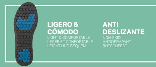 Zoccolo con cinturino di supporto del tallone pieghevole, realizzato in microfibra tecnica traspirante con imbottitura sul collo del piede per evitare irritazioni. Colore bianco