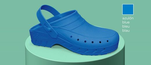 Verstopfen des anatomischen, antistatischen und rutschfesten Monocoque-SBS-Polymermaterials. Farbe Blau