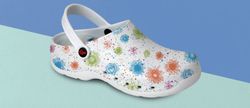 Ultraleicht gedruckter EVA-Clog, latexfrei, Monocoque, anatomisch und rutschfest. Farbe Weiß