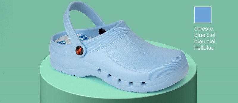 Zueco ultraligero de EVA, libre de látex, monocasco, anatómico y antideslizante. TALLA 35